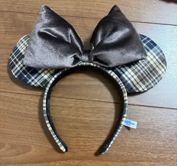 디즈니 머리띠 브라운 체크