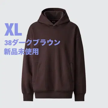 UNIQLO C 맨투맨 오버 사이즈 풀 후드티 다크 브라운 XL