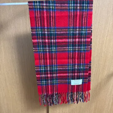 Edinburgh 캐시미어 100% 머플러 빨간색 체크