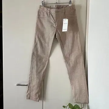 INDIVI 베이지 체크 스키니 팬츠 리버서블 36 s 새상품