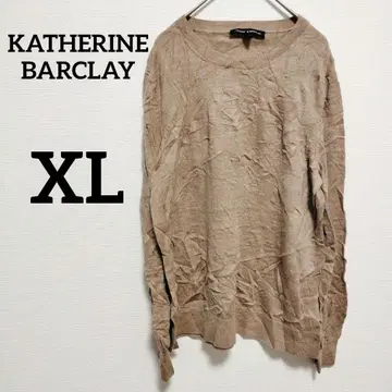 KATHERINE BARCLAY 베이지 긴팔 니트 XL 심플 무지