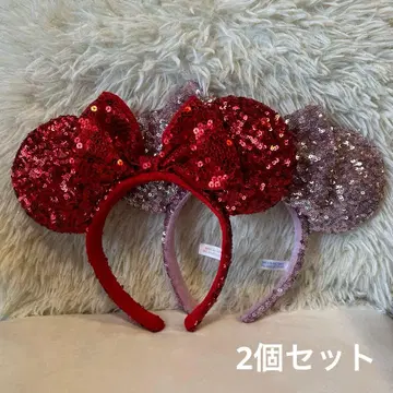 디즈니 미니 머리띠 빨간색 핑크 2개 세트