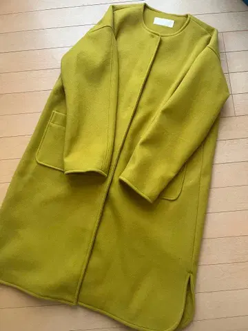 미사용 롱 코트 머스타드