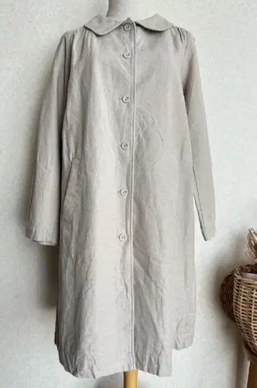 미사용 사만사 모스모스 인기 무민 콜라보 린넨 코트 베이지 F