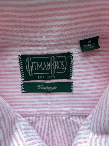 Gitman Bros. Vintage 핑크 스트라이프 셔츠 15