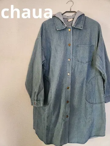 chaua 후드 부착 라이트 블루 데님 자켓