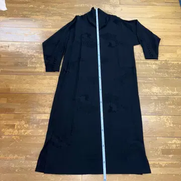 블랙 전통 예복 기모노 빈티지 원단 롱 원피스