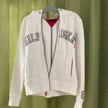 TOMMY HILFIGER 풀 집업 후드티 S 사이즈 화이트