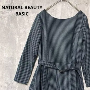 NATURAL BEAUTY BASIC 체크 벨트 원피스 고급