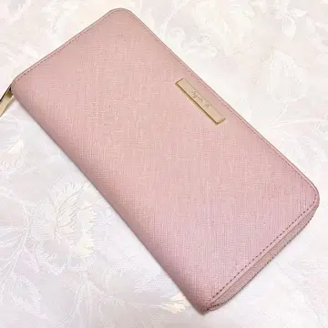 에네스베 라운드 지퍼 롱 지갑 장지갑 핑크