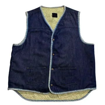 70s ROEBUCKS 배트다이 보아 안감 데님 베스트 풀스냅