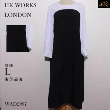 새상품급 HK WORKS LONDON 원피스 롱 기장 긴팔 바이컬러