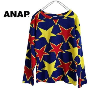 ANAP 아냅 여성용 별 패턴 니트 스웨터 올 패턴