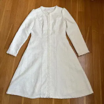 프리마셰릴 MIX 트위드 2WAY 코트 원피스 아이보리