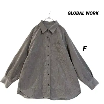 글로벌 워크 코듀로이 셔츠 그레이 F 사이즈 컨디션 최상