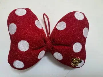 미니 리본 도트 머리끈