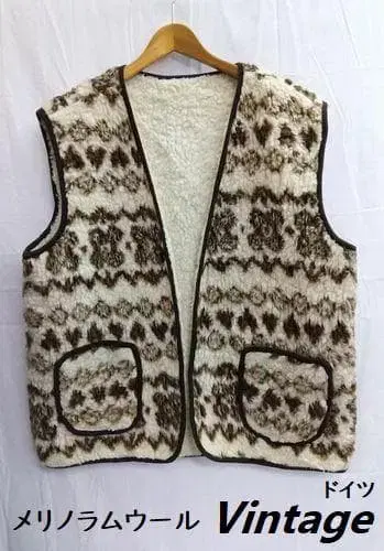 Das Edle 올 패턴 메리노울 보아 베스트 남성용 XL