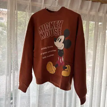 [ 택 포함 ] 미키마우스 트레이닝복 L 브라운 속기모