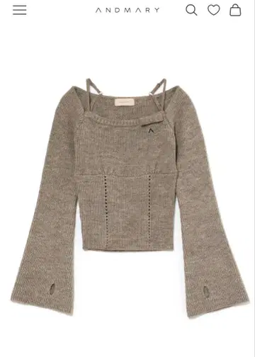 andmary 베이비 리본 니트 탑 그레이