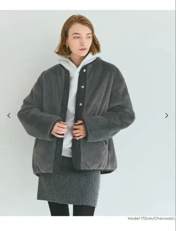 coca 워셔블 리버서블 퀼팅 블루종 차콜 M