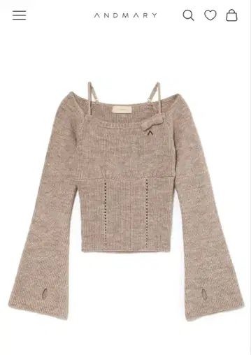 andmary 베이비 리본 니트 탑스 브라운