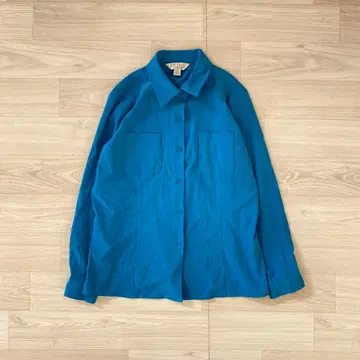 PETITE SOPHISTICATE 블루 긴팔 셔츠 L 스트레치