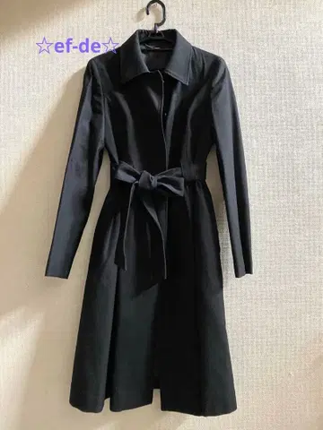 ef-de 블랙 리본 벨트 롱 코트