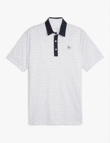 도트 무늬 피케 셔츠 화이트/네이비