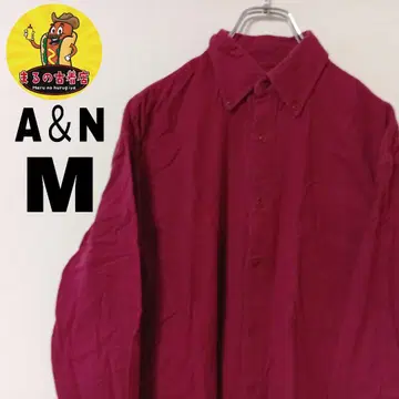 USA 구제 의류 A&N 플란넬 셔츠 M 크림슨