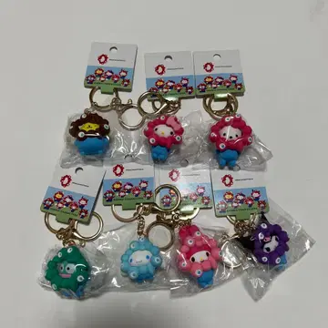 산리오 미야쿠미야쿠 파스텔 컬러 키링 7점 컴플리트