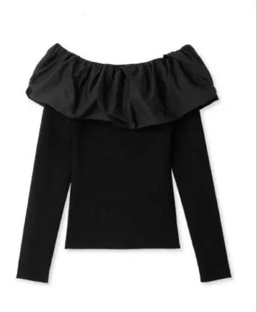 FRAY I.D 블랙 오프숄더 상의