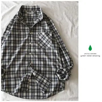 유나이티드 애로우즈 [ 세탁 가능 ] 체크 긴팔 셔츠 블라우스