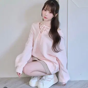 RoseMuse 로제뮤즈 Mohair 니트 후디