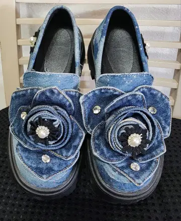 CINDIBENDI 신디벤디 데님 플라워 슈즈