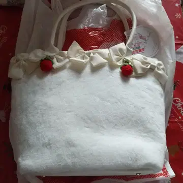 진화이트 앨리스 딸기 리본 모티브 백