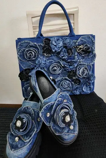 새상품 미사용 신디벤디 데님 플라워 백 CINDIBENDI