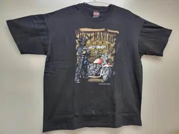 할리 계열 USA제 바이커 T 블랙 XL 양면 프린트 XB004