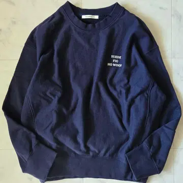 개럴개런트 로고 맨투맨 크롭 숏 기장 네이비 트레이닝복