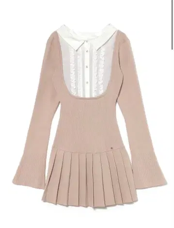 andmary Lotta frill mini dress pinkbeige