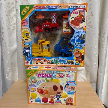 호빵맨 자동차 대작전 공사차량 세트 호빵맨호 야외 퍼즐