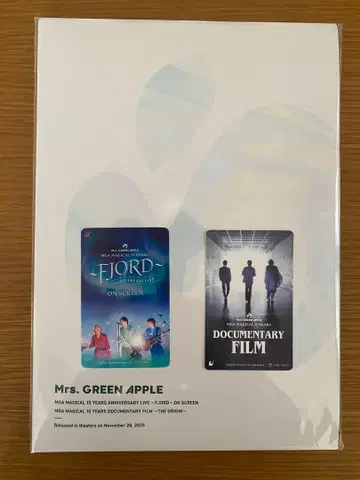 Mrs. GREEN APPLE 영화 피요르드 무비티켓 2종 팜플렛