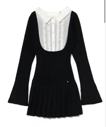 andmary Lotta frill mini dress black