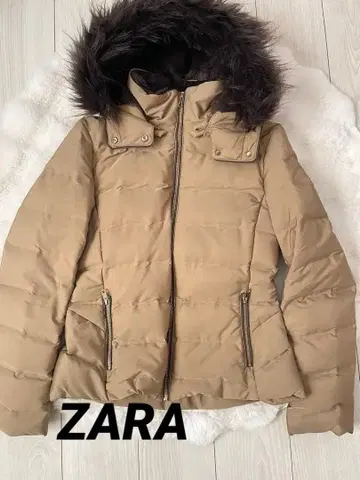 [ 가격 인하 ] ZARA 자라 짧은 기장 퍼 다운 자켓 보아 안감