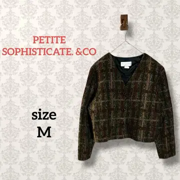 PETITE SOPHISTICATE [ M ] 노카라 체크 자켓 USA