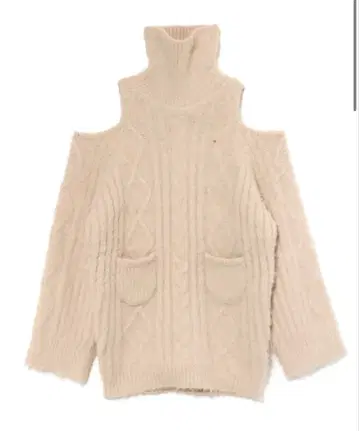 andmary Allyn 케이블 니트 드레스 베이지