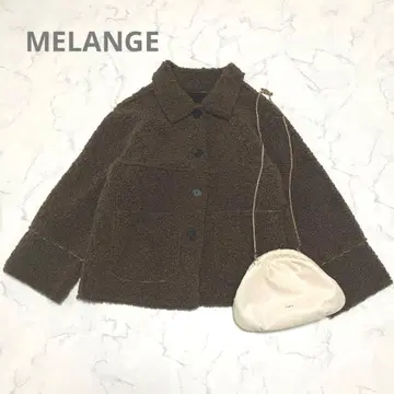MELANGE 멜란지 보아 숏 자켓 코트