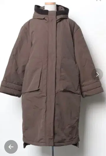 부즈루드 후드 부착 롱 다운 자켓