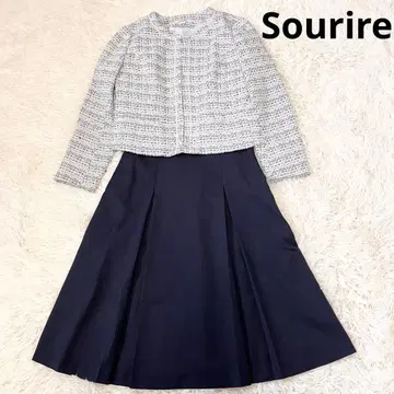 Sourire 트위드 원피스 셋업 네이비 세레모니 수트