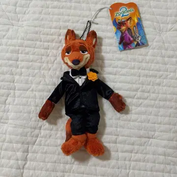 주토피아 닉 와일드 턱시도 봉제 인형 키링