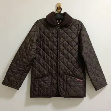 퀼팅 코트 코듀로이 옷깃 38 브라운 경량 코트